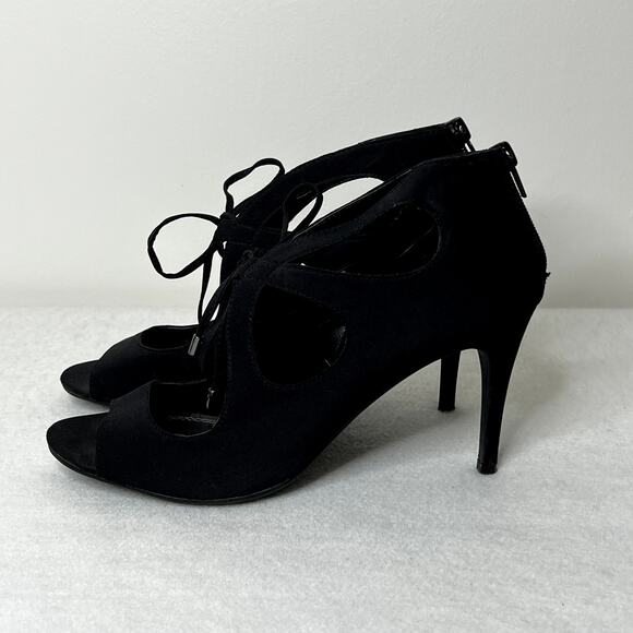 Impo Black Strappy Lace Up Heels - Picture 1 of 10
